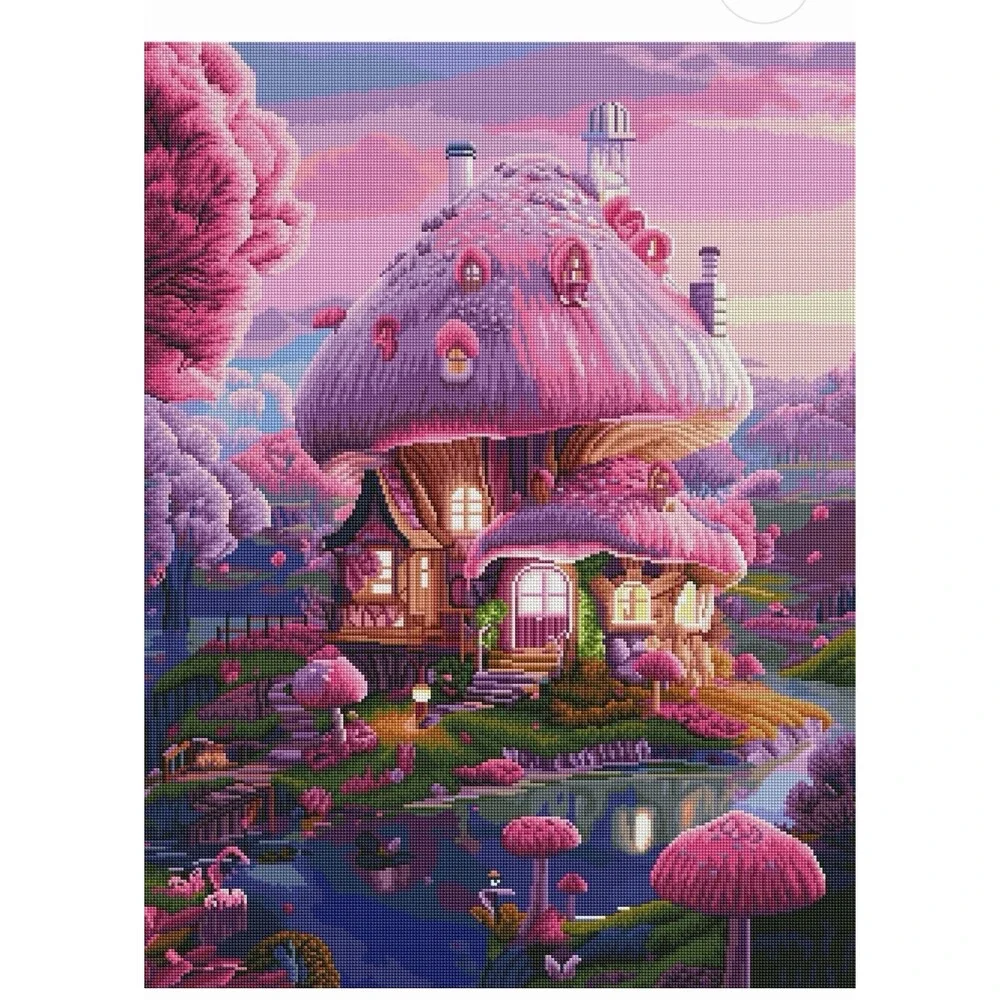 Dreamer Designs Diamond Art Painting Kit Riverside Mushroom Cottage By Sasha